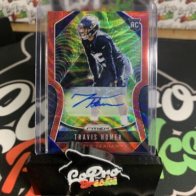 TRAVIS HOMER 2019 PANINI PRIZM RED WAVE ROOKIE RC AUTO 99/149 SEATTLE SEAHAWKS - Image 1 of 2