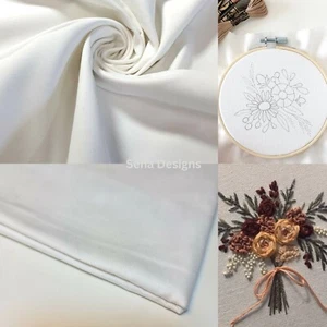 Taladro liso grueso blanco 100 % algodón ropa de trabajo tela de sarga material de vestido artesanal - Imagen 1 de 2