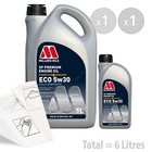 Car Engine Oil Service Kit / Pack 6 LITRES Millers XF Premium ECO 5W-30 6L