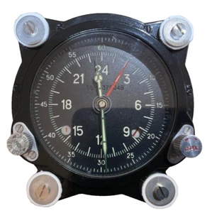 RARE VINTAGE USSR RUSSIAN 129-ChS 55M AIRCRAFT COCKPIT CLOCK Achs-1 - Picture 1 of 9