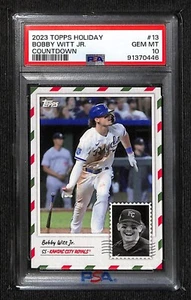 2023 TOPPS HOLIDAY COUNTDOWN # 13 BOBBY WITT JR PSA 10 GEM MINT Pop 7 SP ROYALS - Foto 1 di 2