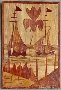 Martinique - Karibikinsel - Bambus Wandbehang - interessante Handarbeit Kunst - Bild 1 von 3