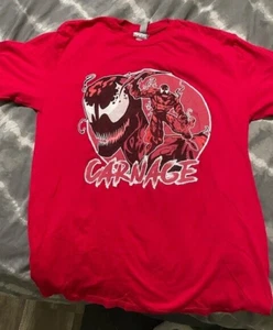 Men's Marvel Venom Carnage Mask Circle T-Shirt Size M~L@@K!!!! - Picture 1 of 3