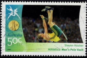 2006 Commonwealth Games 50c Steven Hooker Stamp Good Used - Bild 1 von 1