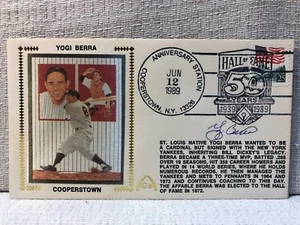 Yogi Berra Yankees Signed First Day Cover FDC 1989 Baseball Envelope Cachet JSA - Picture 1 of 3