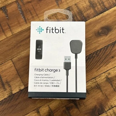 Cabo de Carregamento Fitbit Charge 3 Original Preto Cabo de Alimentação Genuíno NOVO Selado - Imagem 1 de 4
