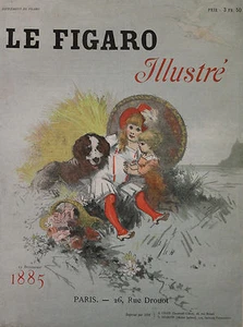 "LE FIGARO Illustré 1885" Couverture originale entoilée (Litho Jules CHÉRET) - Imagen 1 de 1