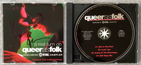 Hal Sparks Signed & Randy Harrison Signed QUEER AS FOLK CD Cover - Authentic Cover