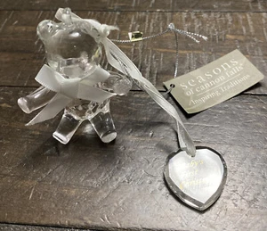 Seasons Of Cannon Falls Clear Glass Bear Baby’s 1st Ornament - Picture 1 of 9