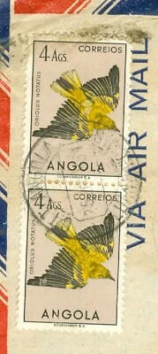 Angola Topic Bird 4 Ags 一对用于封面至美国 — 第 1/2 张图片
