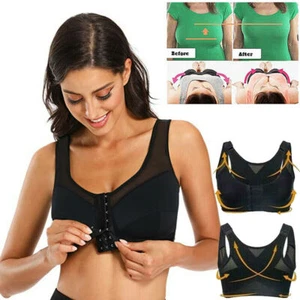 Posture Corrector Bra for Womens Back Support Lift Up Front Closure Bra No Wire - Picture 1 of 32