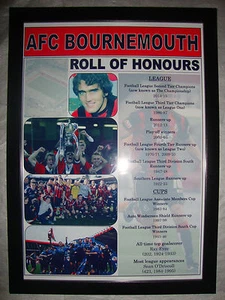 AFC Bournemouth club history roll of honours - framed print - Picture 1 of 2