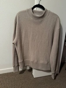 AMI Paris Wool-Blend Bouclé Sweater - Size Small - Beige - Picture 1 of 5