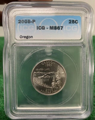 2005-P Oregon State Quarter ICG-MS67 - Image 1 of 4