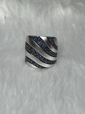 Anillo Effy plata esterlina zafiro azul onda talla 7,25 Foto 1 de 4