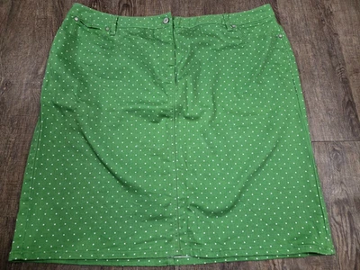 Falda corta de jean Talbots talla grande 22W verde blanco mini punto Foto 1 de 4