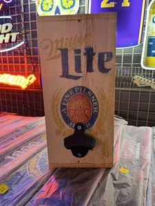 Miller Lite beer bottle opener Wall Mounted Handmade - Picture 1 of 6