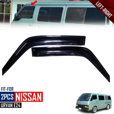 Protector visera de lluvia protector contra el clima viento negro para Nissan Urvan E24 1987-2000 Foto 1 de 4