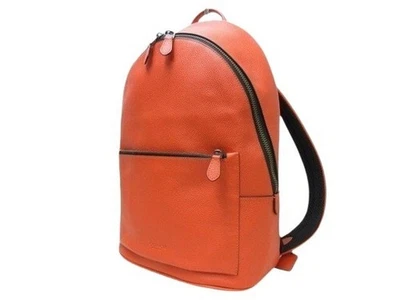 Mochila suave COACH Metropolitan 69351, cuero naranja y nailon, para hombre, plateada Foto 1 de 4