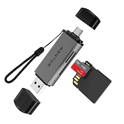 Lector de Tarjetas SD, USB 3.0 y USB-C a SD/TF Adaptador de Tarjeta de Memoria para Gris Foto 1 de 4