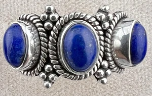 Signierter DP, Doug Paulus Indien Sterlingsilber Lapis Ring Größe 6,25 - Bild 1 von 7