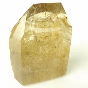 Großes alluviales Quarz poliertes Kristallfenster 465g golden rauchiger Regenbogenpunkt - Bild 1 von 12