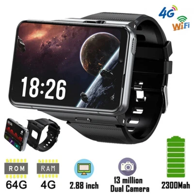 Luxury Men Smartwatch 4G WIFI 2.88 Inch Smart Watch Camera Android Video Call - Image 1 of 4
