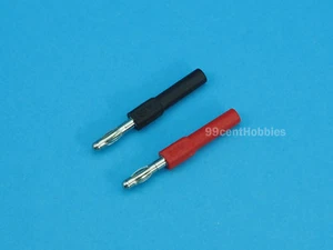 2mm Banana Plug to 4mm Banana Plug Converters (1 Pair Red + Black) - Zdjęcie 1 z 2
