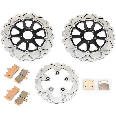 Front Rear Brake Rotors Discs Pads For Kawasaki Ninja 750 ZX-7R ZX750P 1996-2003 Foto 1 de 4