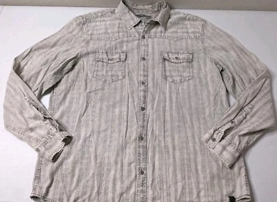 Camisa Machine Custom 1971 para hombre talla XXL gris claro abotonada manga larga  Foto 1 de 4