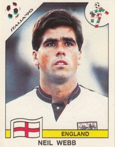 Sticker football NEIL WEBB England FIFA WC 1990 ITALIA 90 D novine Yu Panini