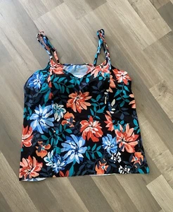 Bloomtown FLORAL Paradise Bay Tankini Top, US 26W, UK 28W,GER 54W, EUR 56W, NWT - Picture 1 of 11