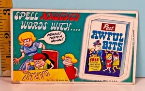 1969 Topps Wacky Ads #34 POST AWFUL BITS Spell Naughty Words - Picture 1 of 2