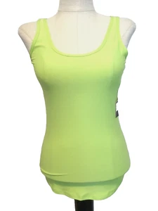 NO BOUNDARIES FITTED SUPERSOFT Bright Green SCOOP Stretch Knit TANK SZ. Jr. M - Picture 1 of 8
