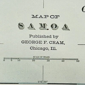 "Antiguo mapa de Simoa 1901 Apia Asau Mulifanua Afega Leulumoega original 11"" X 14""" - Imagen 1 de 6