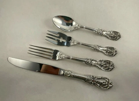 Reed & Barton Francis I First Sterling Silver 4 Piece Place Setting Modern Blade Cover