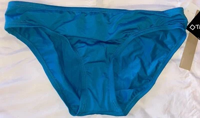 NWT Perry Ellis Solid Swimsuit Bikini Bottom M Blue (B7) - Image 1 of 2