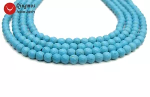 Perline turchesi blu sfaccettate rotonde naturali 6 mm per fare gioielli fai da te 15'' lo806 - Foto 1 di 6