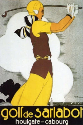 SARLABOT GOLF HOULGATE CABOURG FRANCE SPORT TRAVEL VINTAGE POSTER REPRO - Image 1 of 3