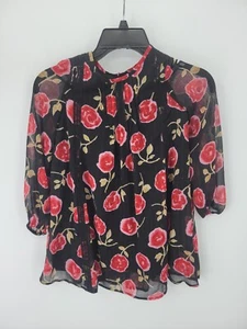 Kate Spade Kleid Mädchen 7 Jahre schwarz rot Blumen metallic Plissee fließend Party elegant - Bild 1 von 7