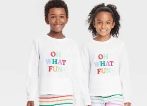 Wondershop Kids Oh What Fun Family Christmas Pajama Top - 8, Medium #3575 - Picture 1 of 6