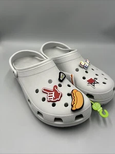 Crocs Classic Stadium Clog W/ 5 Jibbitz, Slip-On Shoes, Waterproof Men's Sz 14 - Picture 1 of 6