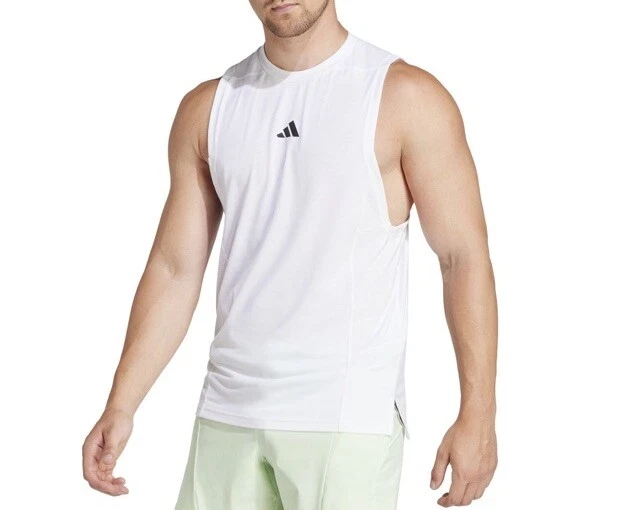 Adidas Mens White D4T Training Tank Top Sleeveless Lightweight Size XL