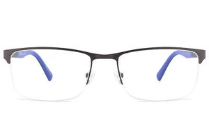 Marco de gafas de metal semi-sin montura VF0060 brazos de goma rectangulares anchos ajustables - Imagen 1 de 15