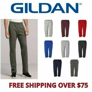 Pantalones deportivos Gildan Dryblend con parte inferior abierta para hombre con bolsillos 12300 8 colores S-2XL - Imagen 1 de 27