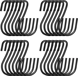 2 Inch Small S Hooks for Hanging, Heavy Duty Black S Hooks,Ornament Hooks for Ch - Picture 1 of 12