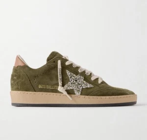 Golden Goose Ball Star Sneakers Olive Green Silver Pink NIB EU 37 US 7 - Picture 1 of 7