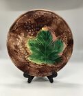 1800’s English Majolica Hand Painted Plate w/ Grapes, Floral, Foliage Motif 8”