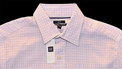 Camisa a Cuadros Para Hombre THE GAP PREMIUM Blanca Rosa Calce Ajustado Pequeña S NUEVA CON ETIQUETAS NUEVA Foto 1 de 3