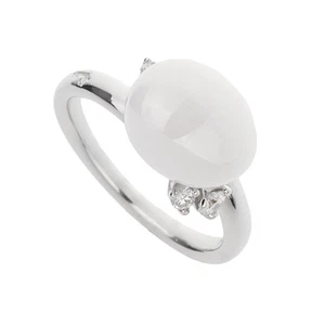 Pomellato Capri Agate Diamond 18k White Gold Cocktail Ring - Picture 1 of 3